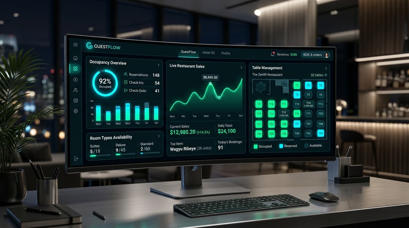 GuestFlow Multi-Property Hotel PMS Cloud Console